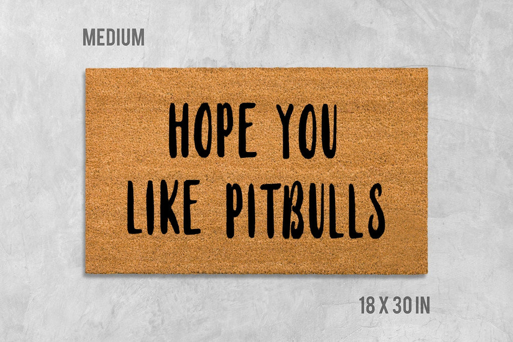 Funny Pitbull Doormat - Natural Coir with Latex Backing