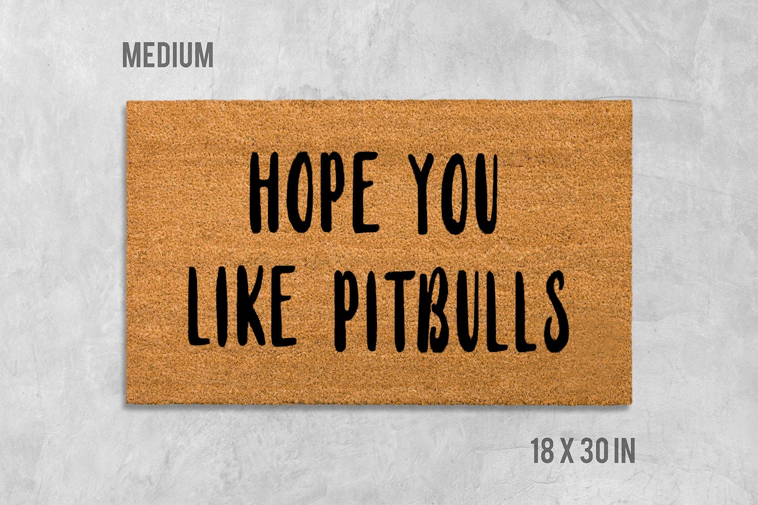 Funny Pitbull Doormat - Natural Coir with Latex Backing