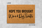 Welcome Doormat: Funny Dog and Wine Theme (Coir, Latex)