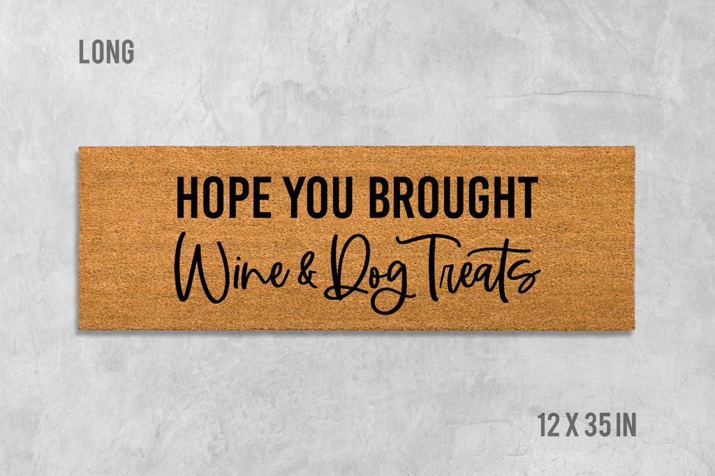 Welcome Doormat: Funny Dog and Wine Theme (Coir, Latex)