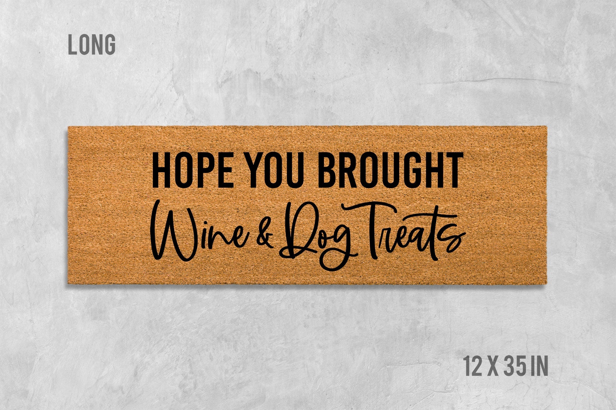 Welcome Doormat: Funny Dog and Wine Theme (Coir, Latex)