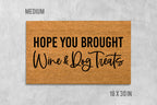 Welcome Doormat: Funny Dog and Wine Theme (Coir, Latex)