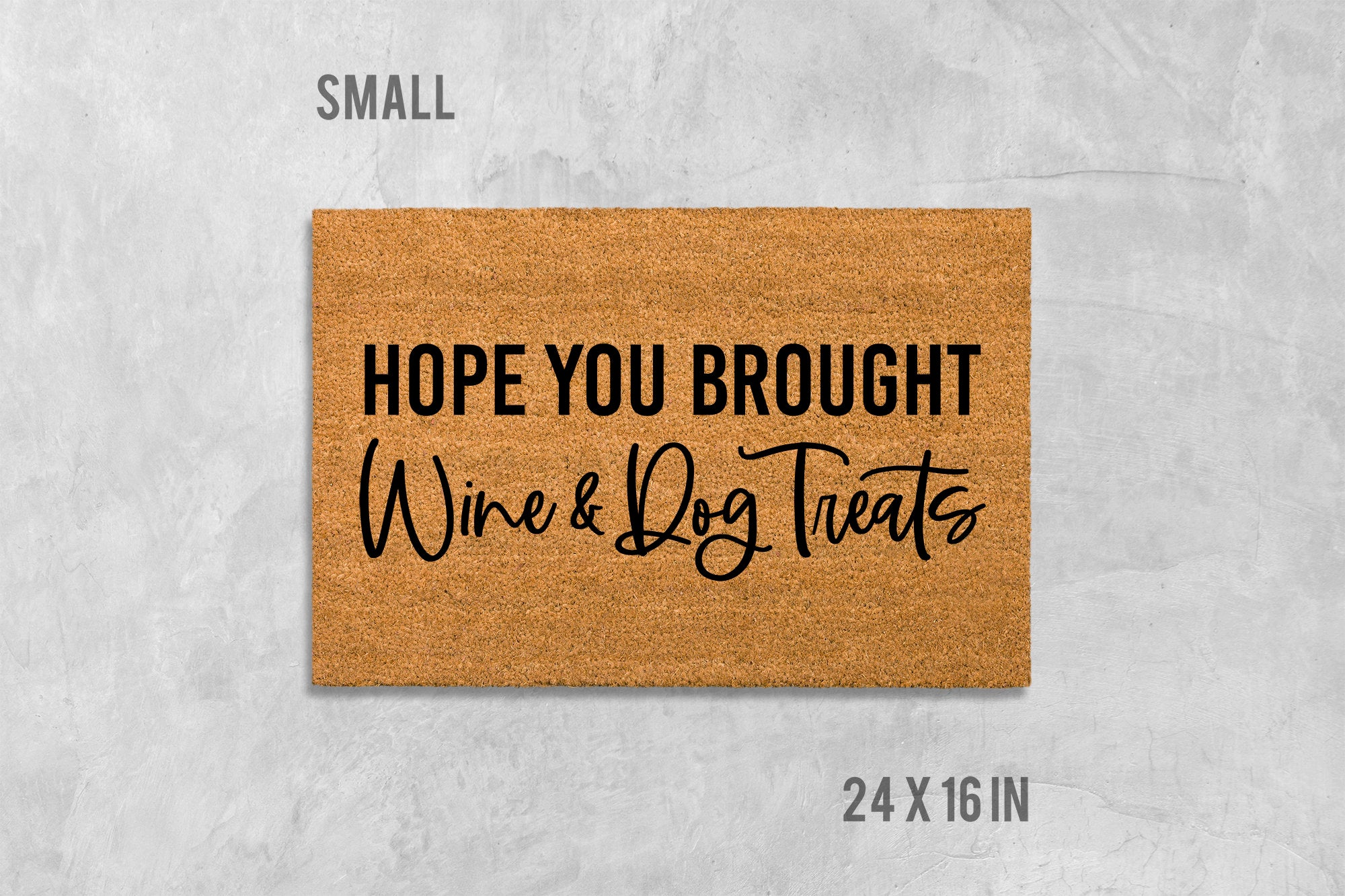 Welcome Doormat: Funny Dog and Wine Theme (Coir, Latex)