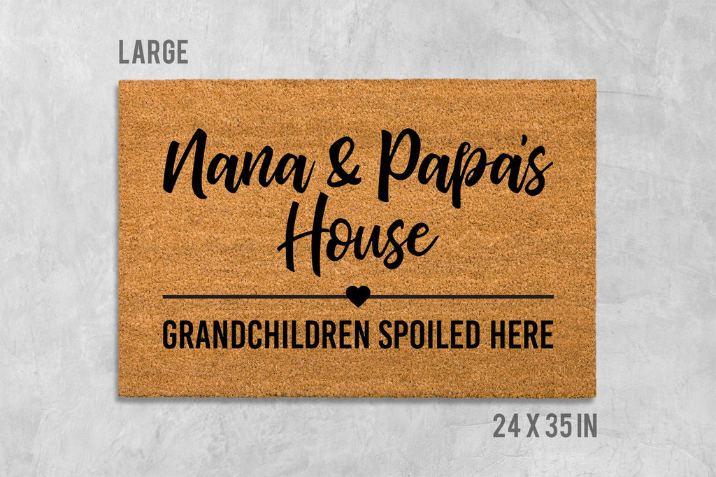 Nana and Papa Doormat, Funny Grandparents Welcome (Coir, Latex)