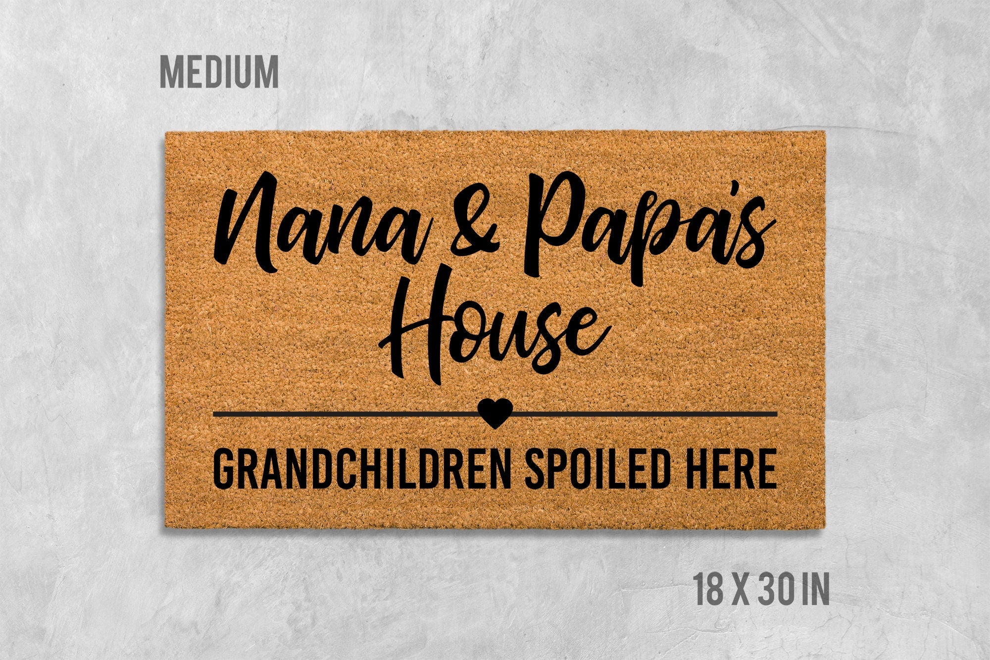 Nana and Papa Doormat, Funny Grandparents Welcome (Coir, Latex)
