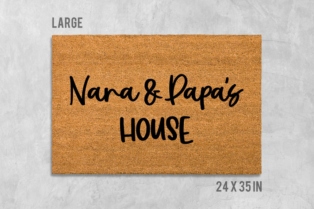 Nana and Papas House Doormat, Funny Doormat, Grandparents Doormat, Birthday Gift, Anniversary Gift, Kids Doormat, Family Gift, Grandparents