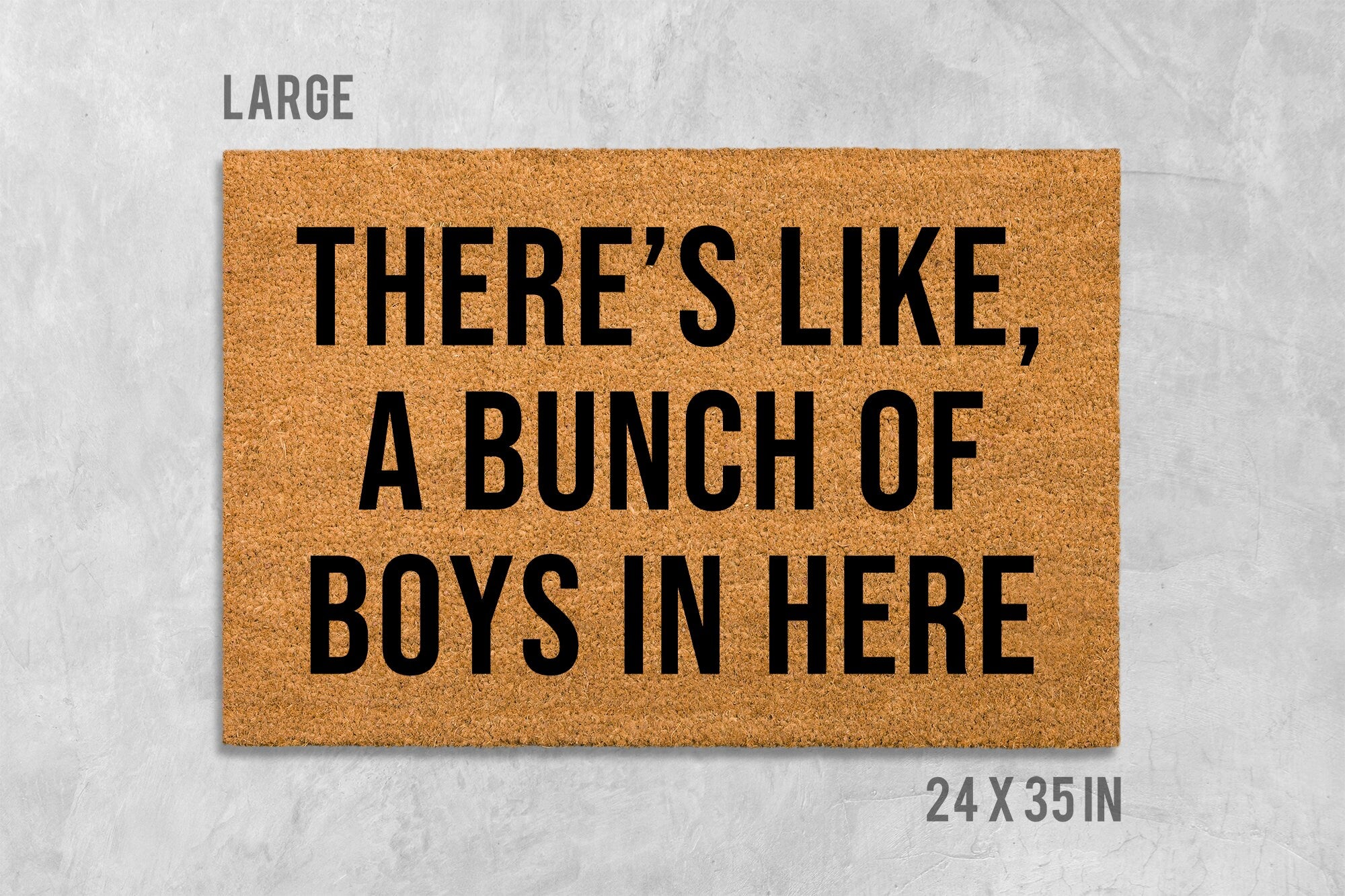 Welcome Doormat: Funny Boys Family Mat (Coir, Latex)
