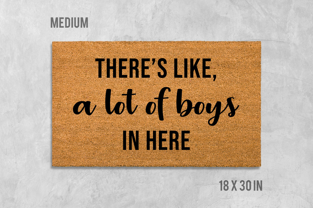 Family Welcome Doormat: Funny Boys Saying (Coir, Latex)