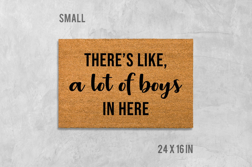 Family Welcome Doormat: Funny Boys Saying (Coir, Latex)