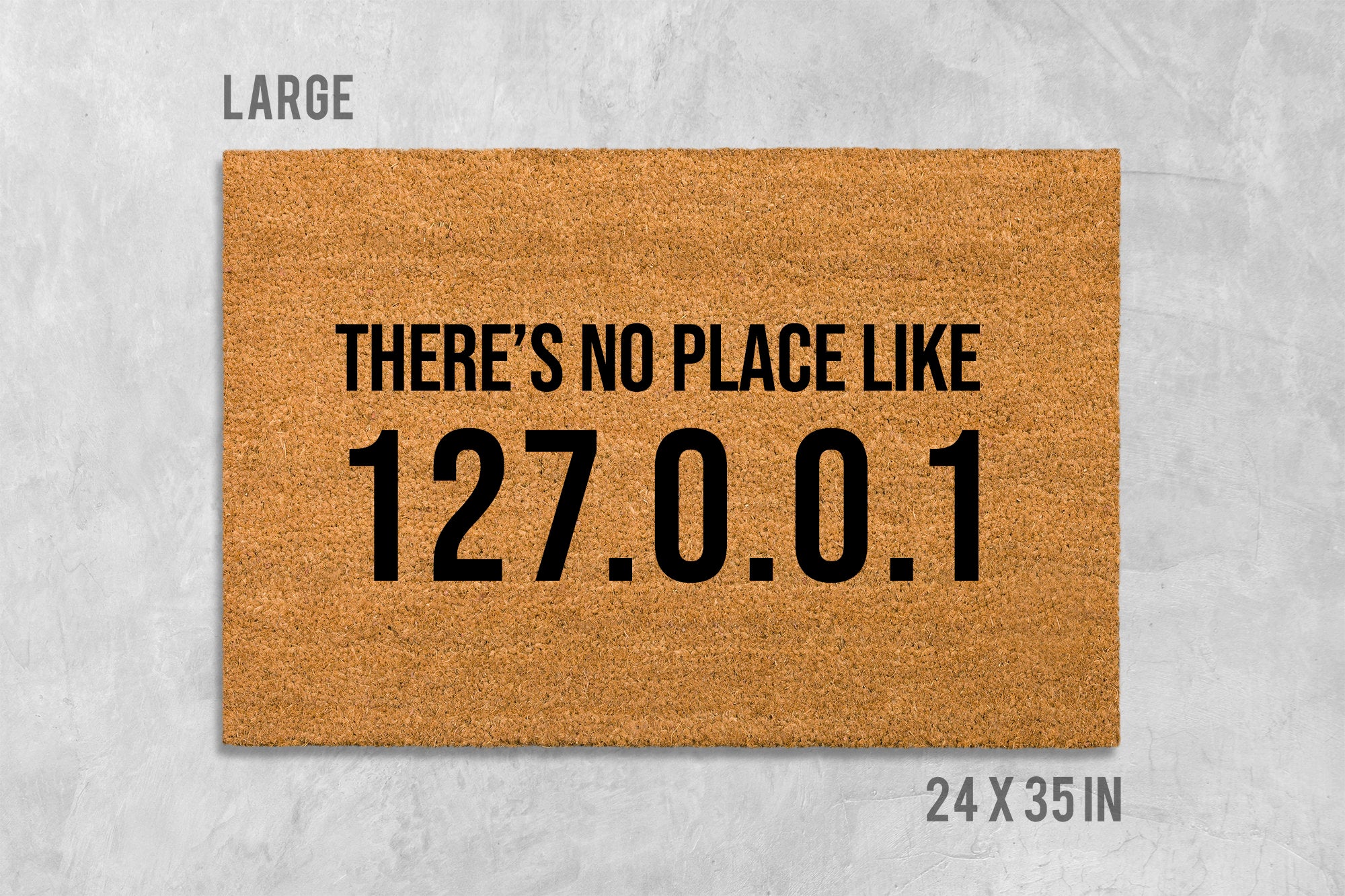IP Address Doormat: Geeky Welcome Mat (Natural Coir, Latex)