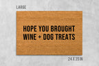 Welcome Doormat: Wine and Dog Treats Greeting (Coir, Latex)