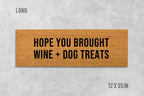 Welcome Doormat: Wine and Dog Treats Greeting (Coir, Latex)