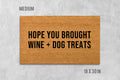 Welcome Doormat: Wine and Dog Treats Greeting (Coir, Latex)