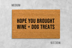 Welcome Doormat: Wine and Dog Treats Greeting (Coir, Latex)