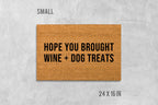 Welcome Doormat: Wine and Dog Treats Greeting (Coir, Latex)