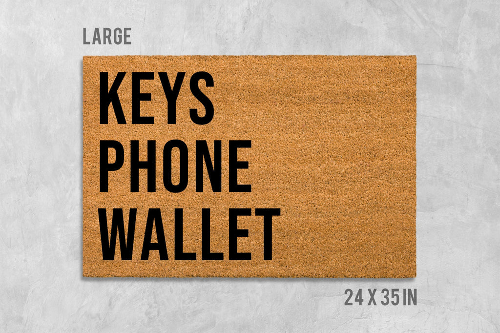 Keys Phone Wallet Doormat: Reminder Mat for Forgetful Days