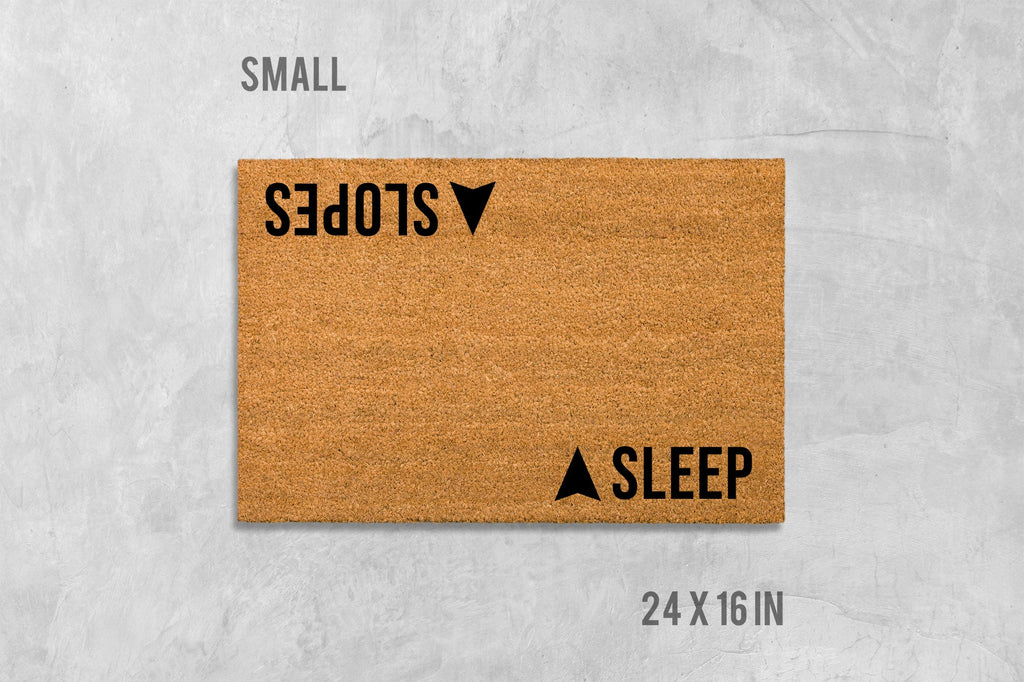 Cabin Ski Doormat, Double-Sided Sleep & Slopes (Natural Coir)