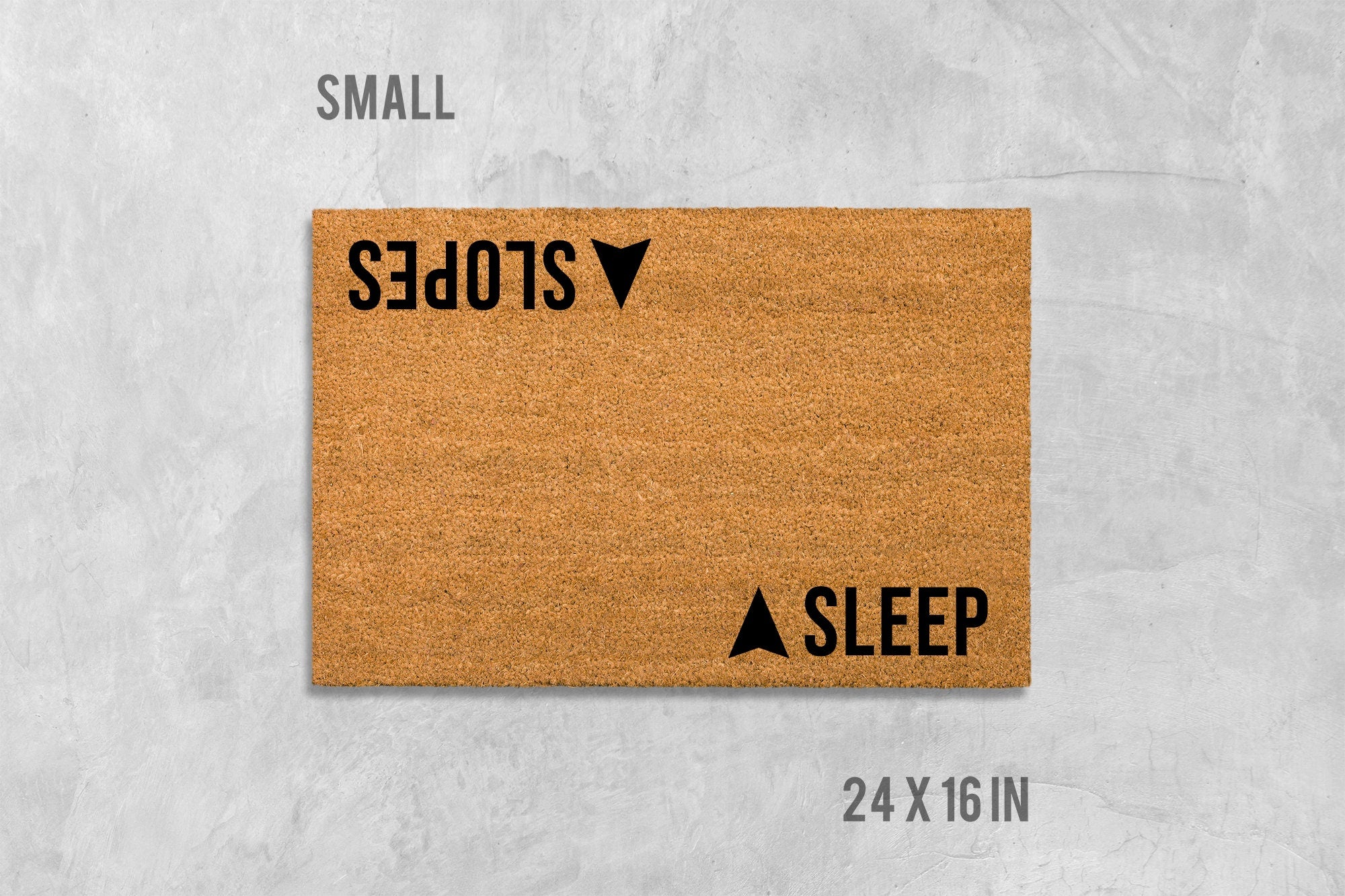 Cabin Ski Doormat, Double-Sided Sleep & Slopes (Natural Coir)