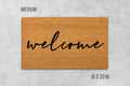 Welcome Doormat: Cursive Script Design - Natural Coir Mat
