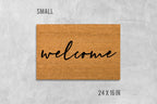 Welcome Doormat: Cursive Script Design - Natural Coir Mat