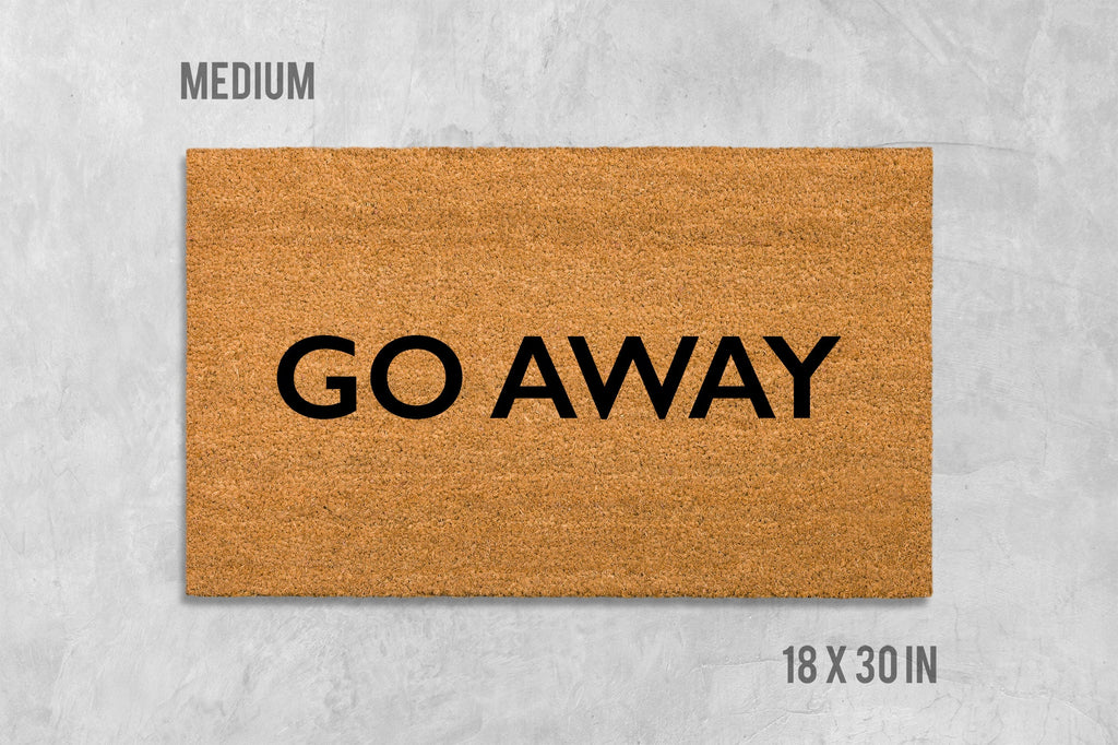 Go Away Door Mat: Funny Rude Coir Doormat (Latex Backing)