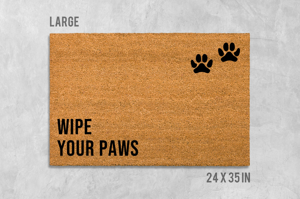Funny Dog Door Mat Wipe Your Paws (Natural Coir, Latex)