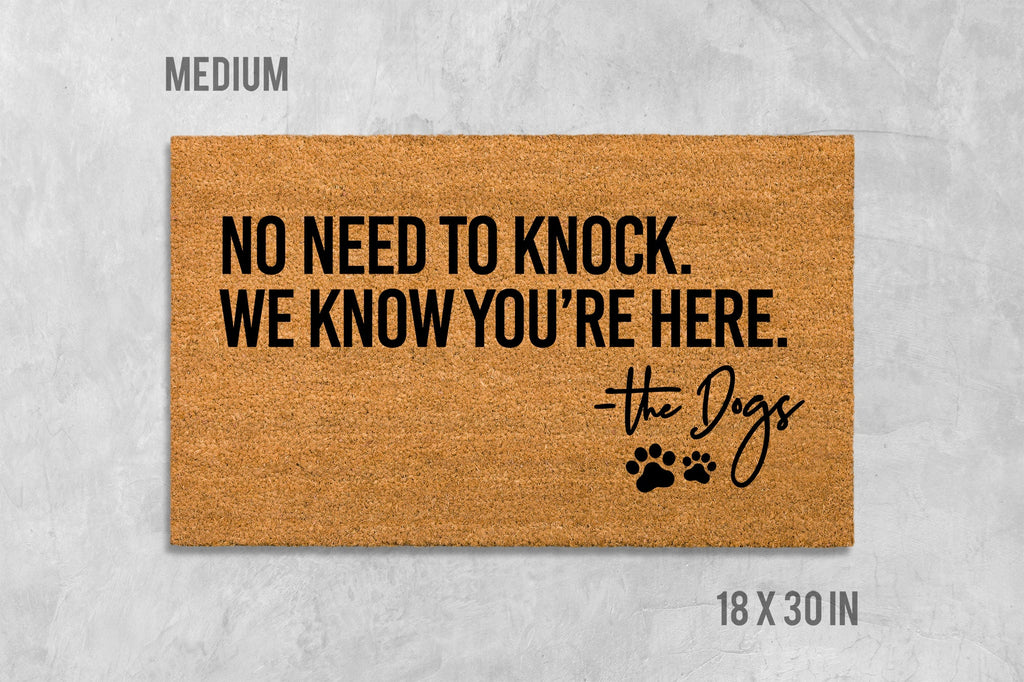 Funny Dog Doormat: No Need to Knock, Welcome Mat