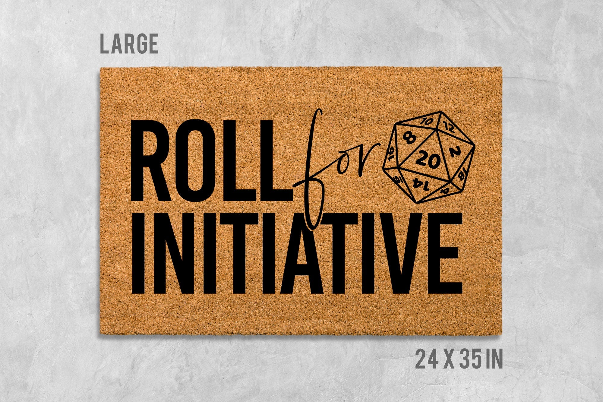 Dungeons and Dragons Doormat: Roll Initiative Design - Natural Coir