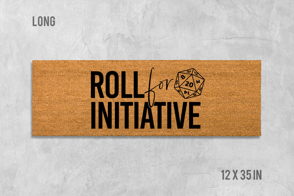 Dungeons and Dragons Doormat: Roll Initiative Design - Natural Coir