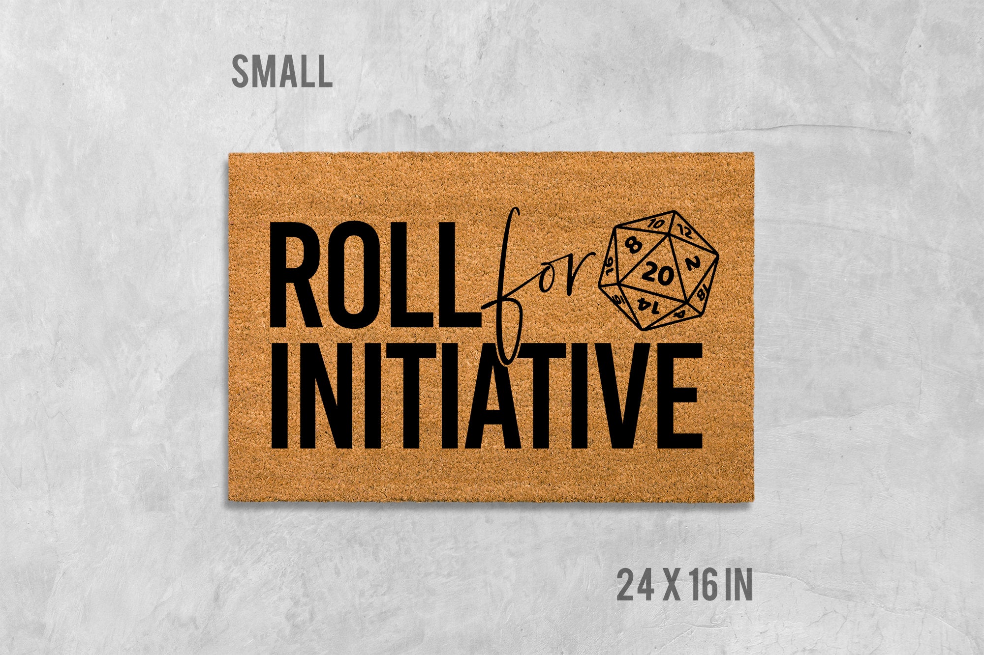 Dungeons and Dragons Doormat: Roll Initiative Design - Natural Coir