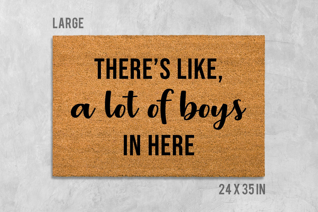 Family Welcome Doormat: Funny Boys Saying (Coir, Latex)