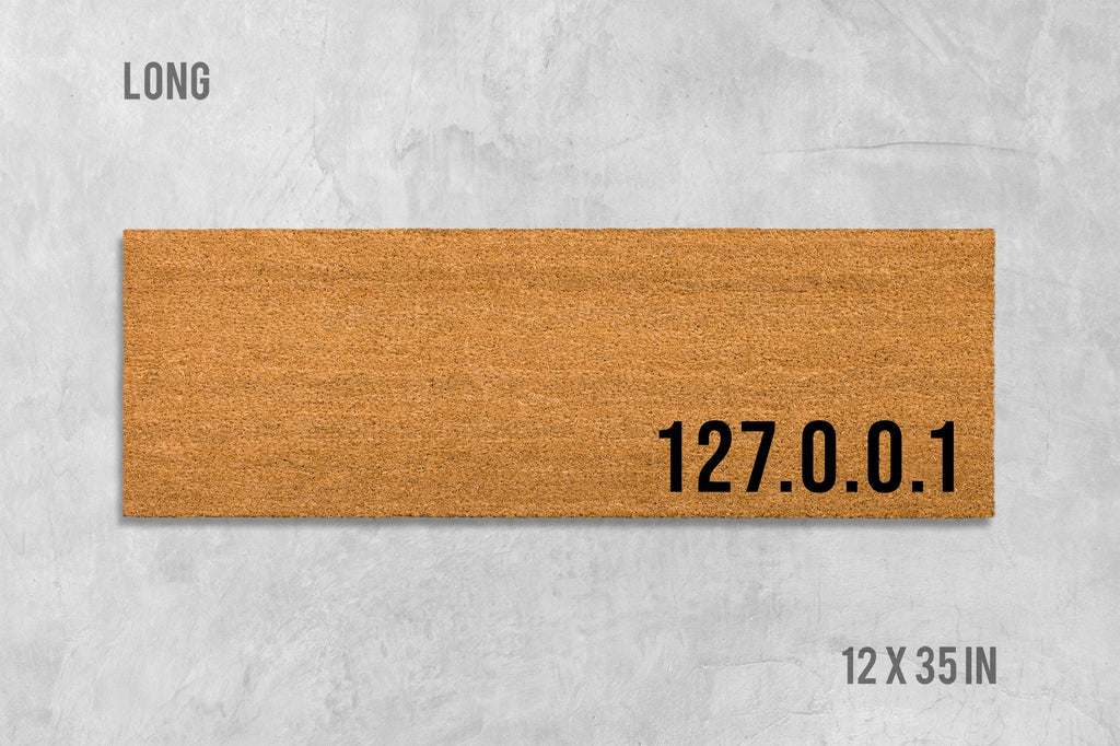 Geeky Network Doormat, 127.0.0.1 Design (Natural Coir, Latex)