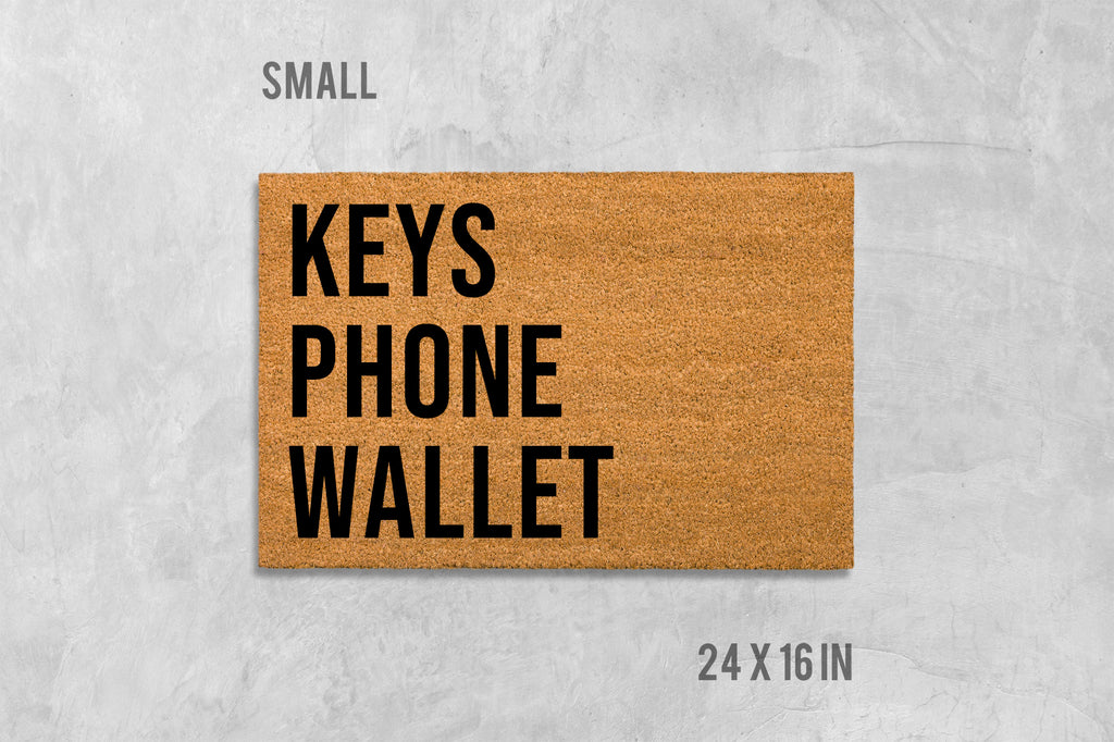 Keys Phone Wallet Doormat: Reminder Mat for Forgetful Days