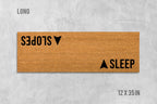 Cabin Ski Doormat, Double-Sided Sleep & Slopes (Natural Coir)