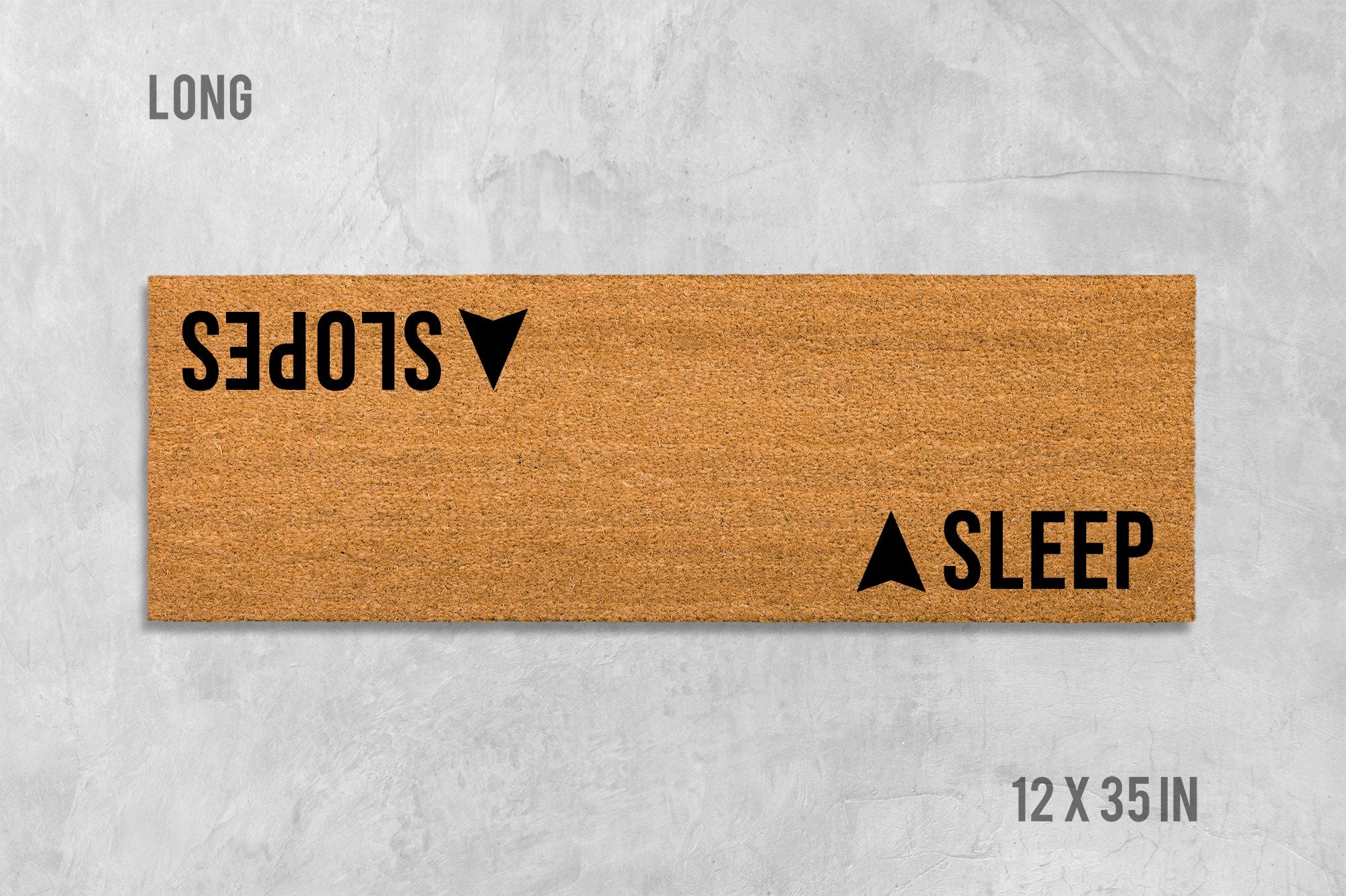 Cabin Ski Doormat, Double-Sided Sleep & Slopes (Natural Coir)