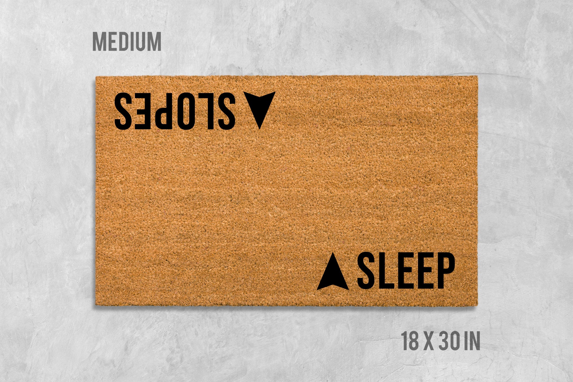 Cabin Ski Doormat, Double-Sided Sleep & Slopes (Natural Coir)