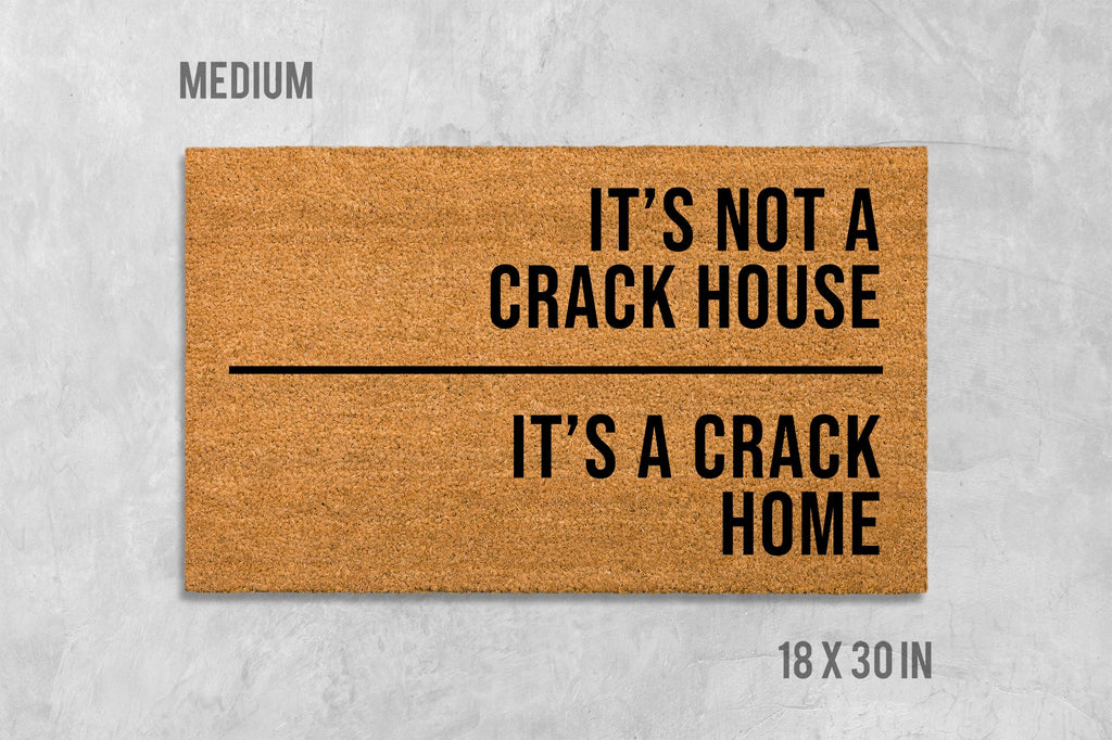 Funny 'Crack Home' Natural Coir Doormat, Housewarming Gift