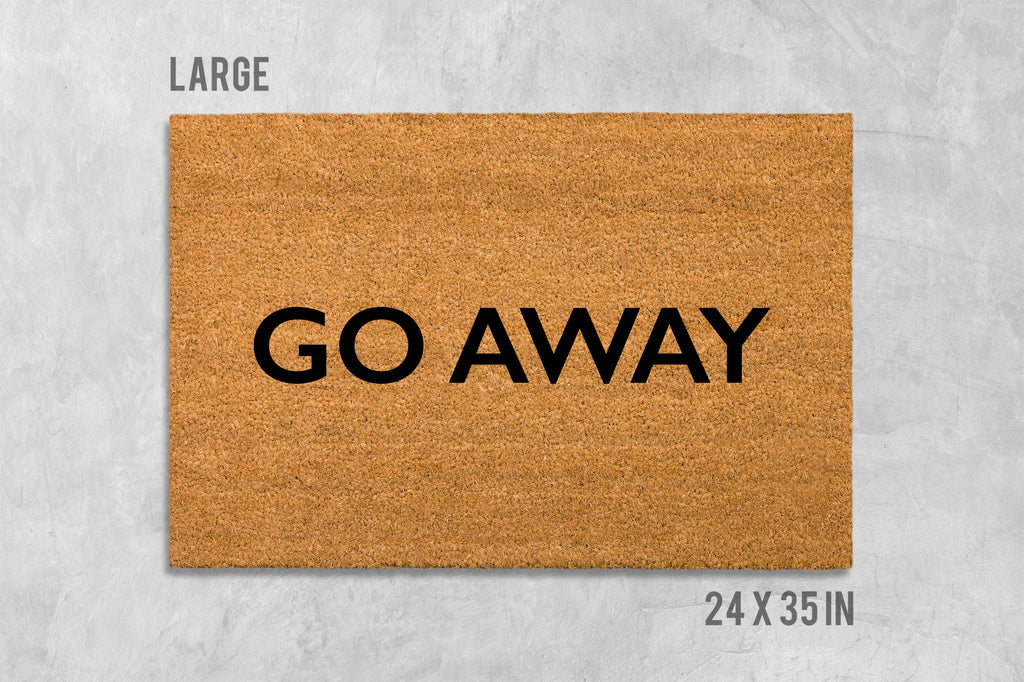 Go Away Door Mat: Funny Rude Coir Doormat (Latex Backing)
