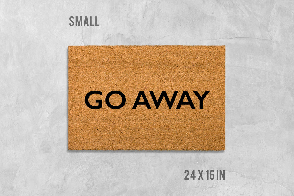 Go Away Door Mat: Funny Rude Coir Doormat (Latex Backing)