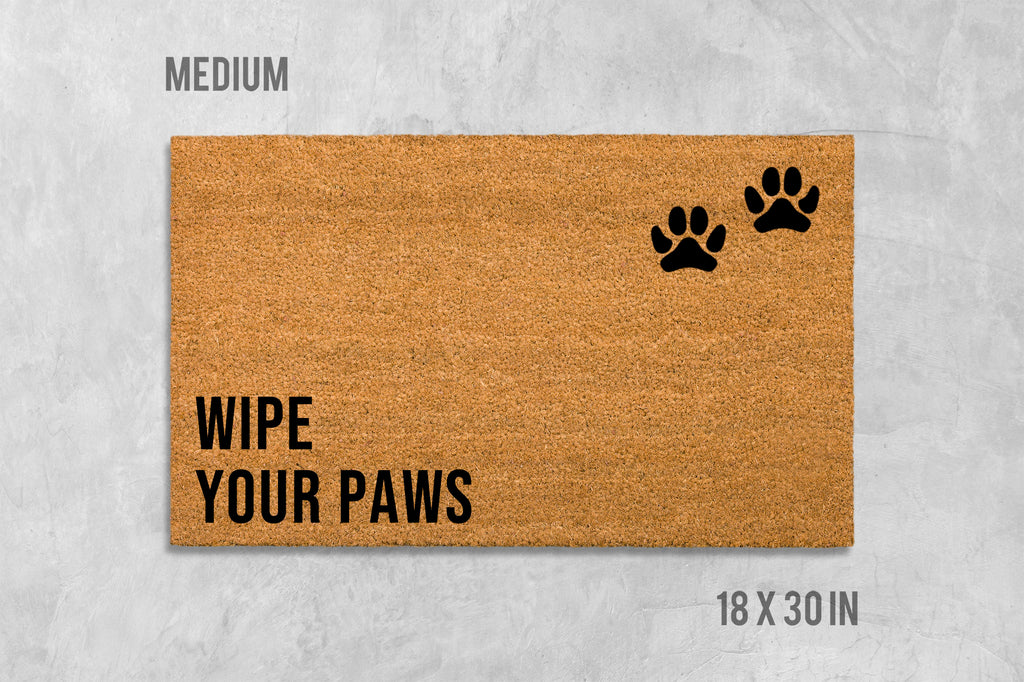 Funny Dog Door Mat Wipe Your Paws (Natural Coir, Latex)