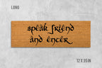 Speak Friend and Enter Doormat - Funny Housewarming Mat