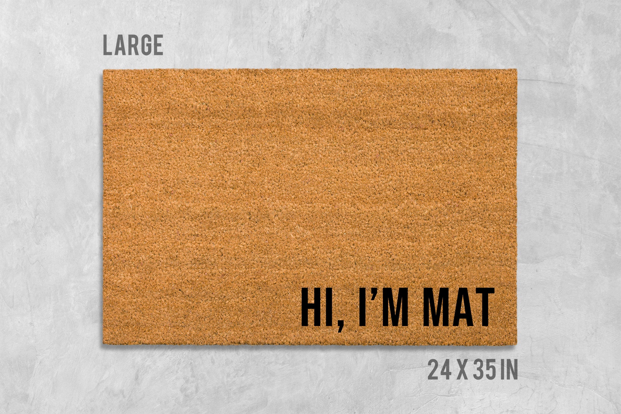 Funny Coir Doormat, Hi I'm Mat Welcome Mat (Natural Fiber)