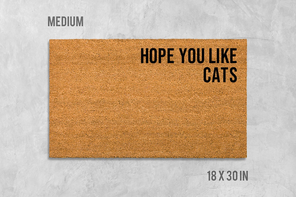 Cat Doormat: Funny Welcome Mat - Natural Coir, Latex Backing