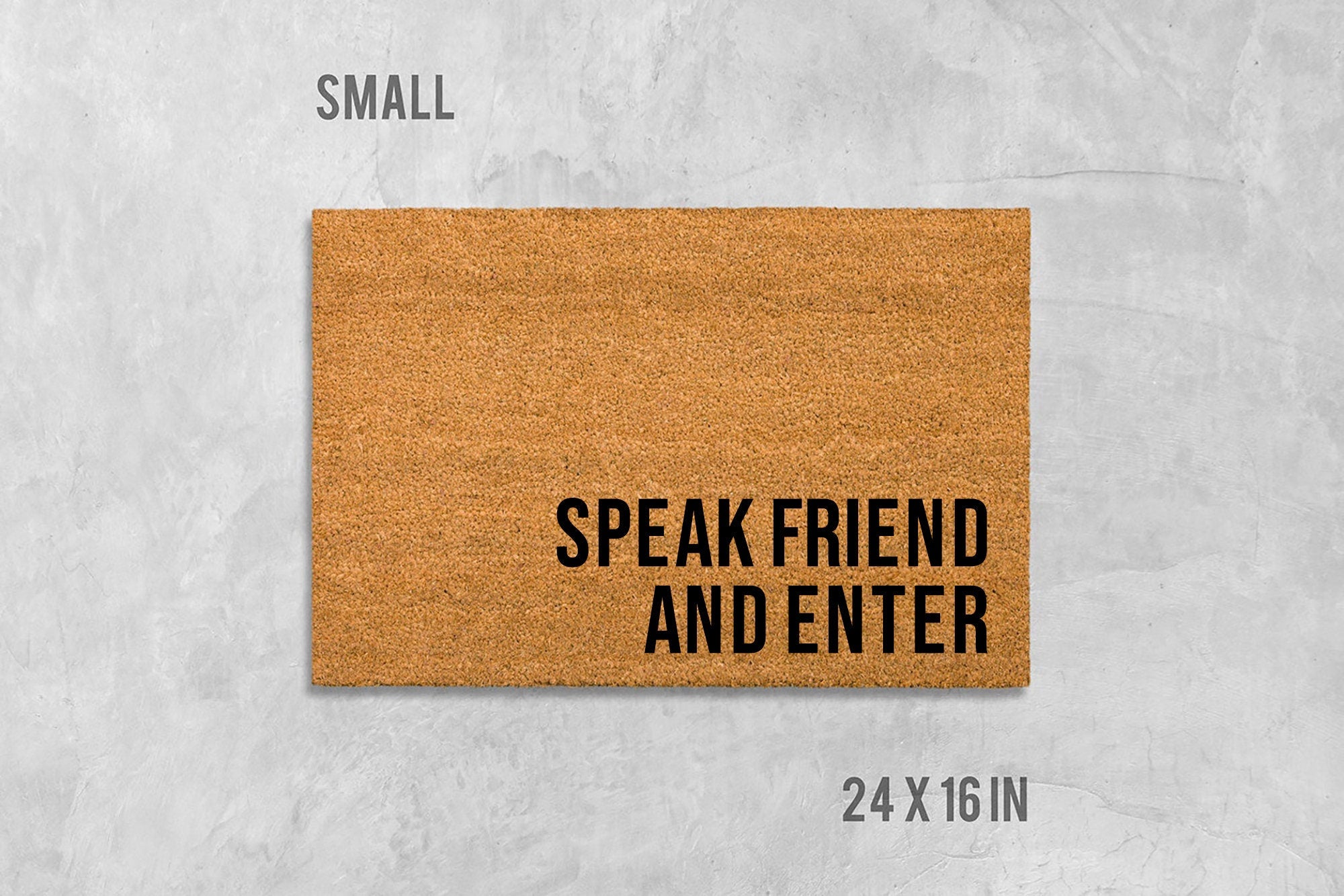 Lord of the Rings Doormat: Speak Friend and Enter - Funny Tolkien Mat