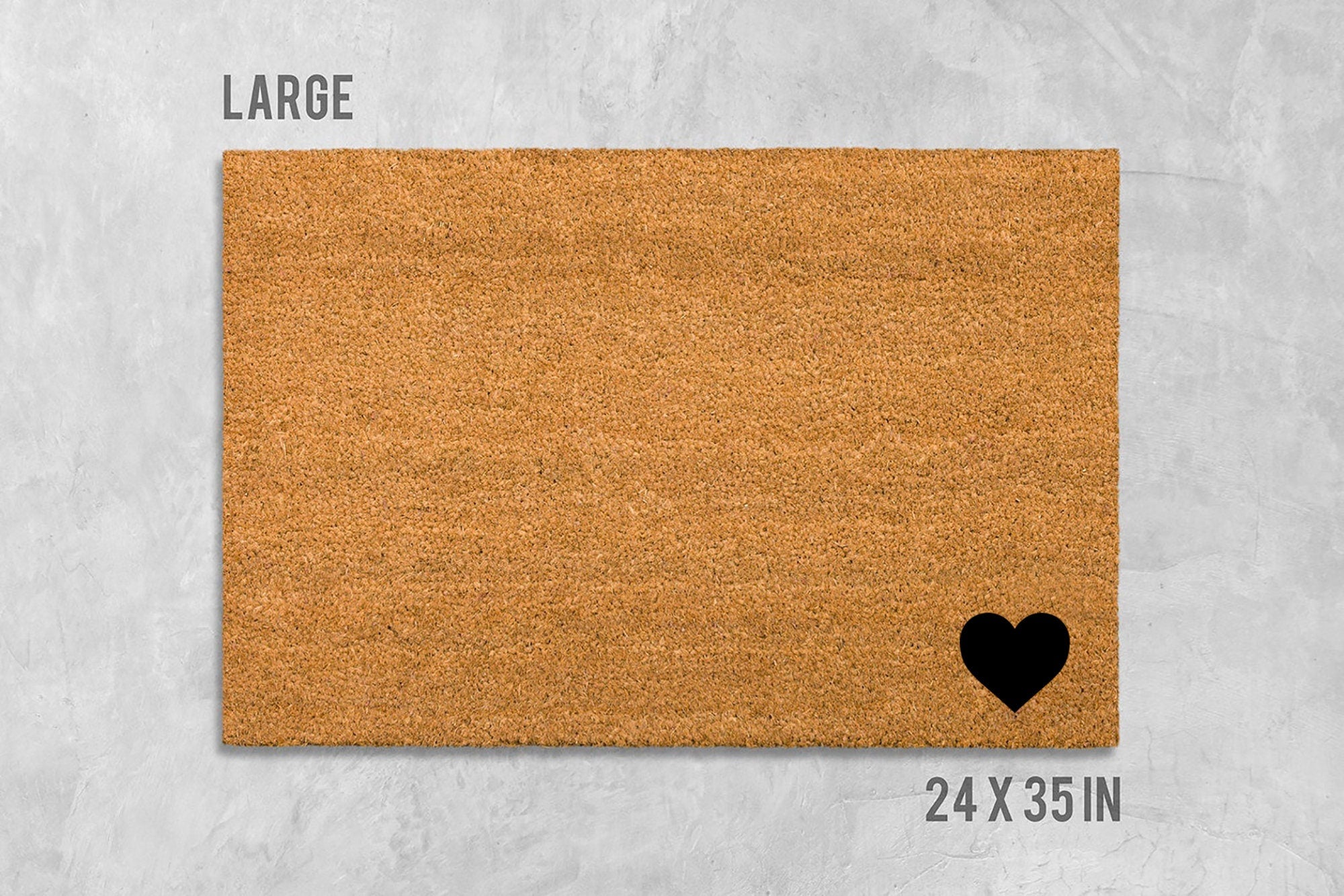 Heart Doormat: Natural Coir Welcome Mat with Latex Backing