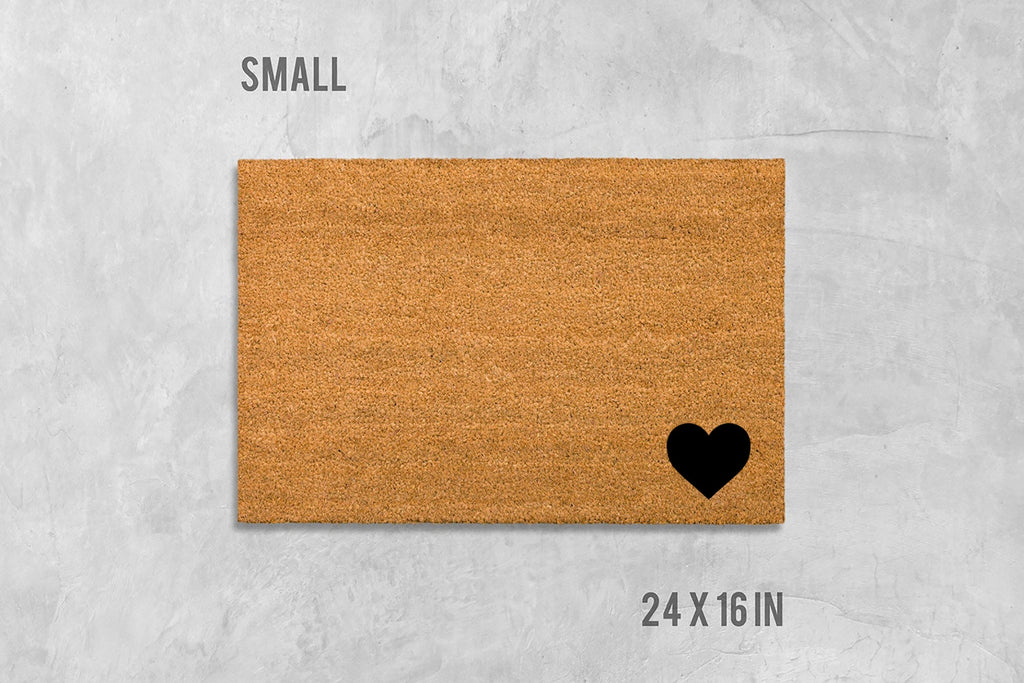 Heart Doormat: Natural Coir Welcome Mat with Latex Backing
