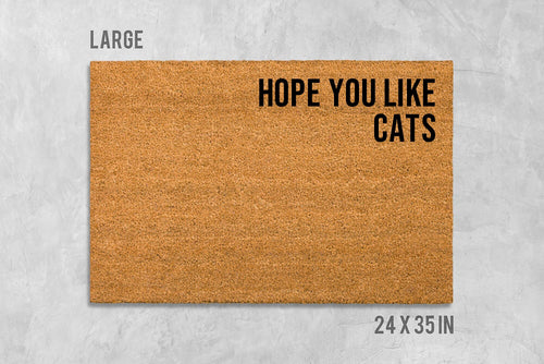 Cat Doormat: Funny Welcome Mat - Natural Coir, Latex Backing