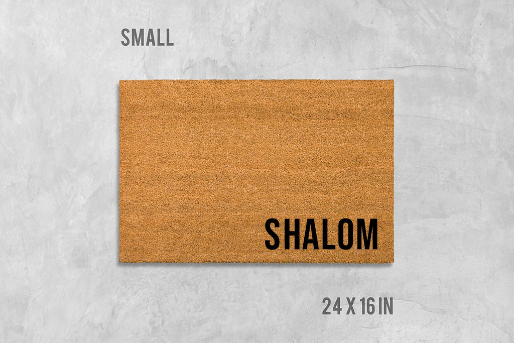 Shalom Welcome Mat - Durable Natural Coir with Latex Backing