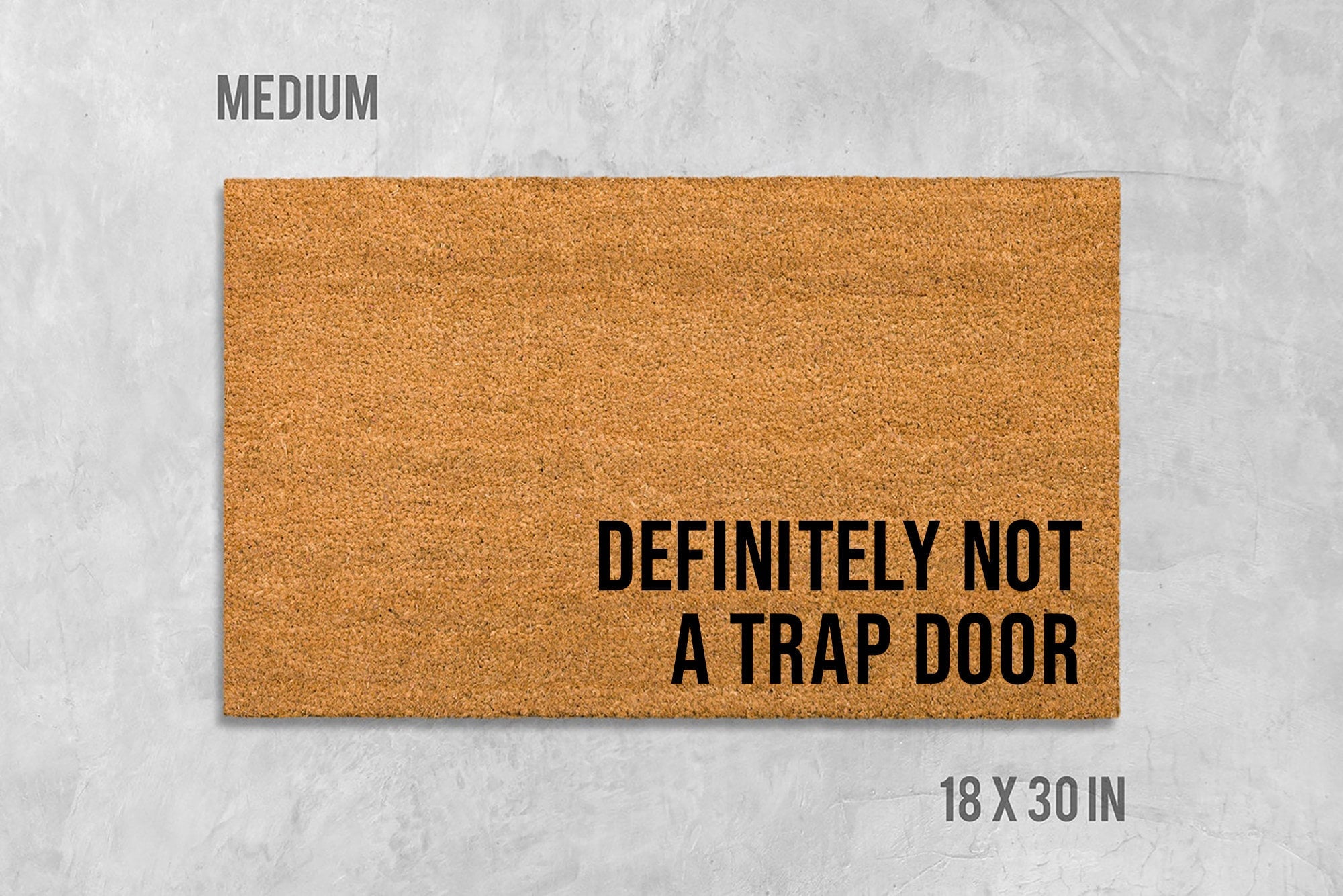 Trap Door Welcome Mat: Funny Coir Doormat (House Entry Rug)