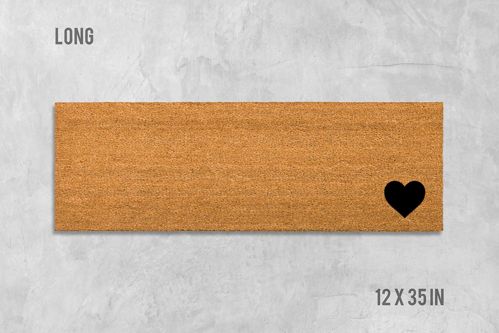 Heart Doormat: Natural Coir Welcome Mat with Latex Backing
